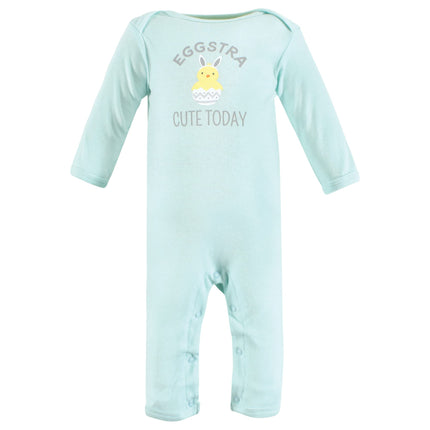 Hudson Baby baby-girls Cotton Coveralls, Eggstra Cute, 3-6 Months