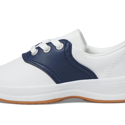 Keds Girl's School Days (Toddler/Little Kid) Sneaker, White/Navy, 12 Little Kid