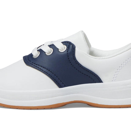 Keds Girl's School Days (Toddler/Little Kid) Sneaker, White/Navy, 12 Little Kid