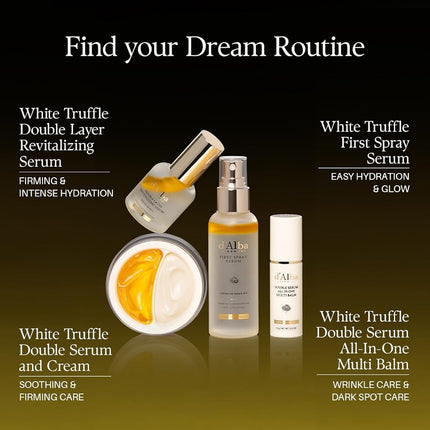 d'Alba Italian White Truffle Double Layer Revitalizing Serum, Vegan Skincare, 2-in-1 Hydrating Serum with White Truffles for Moisture and Elasticity Care, Glow, Surfactant Free, Korean Skincare (30ml)