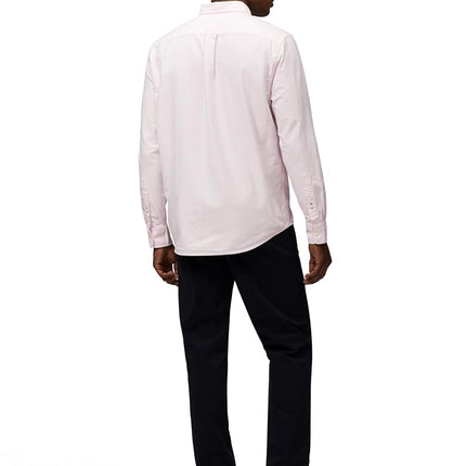 Tommy Hilfiger Mens Long Sleeve Oxford Shirts in Regular Fit, Men's Button Down Shirts, Also Available in Big and Tall, Classic Pink/White, XL