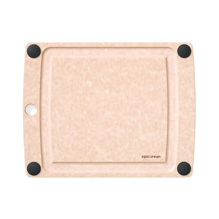 Epicurean All-in-One Cutting Board with Non-Slip Feet and Juice Groove, 29 x 23 x 0.6cm - Natural