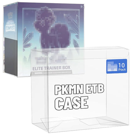 10 Pack Clear PKMN ETB Protector Case, PKMN Elite 