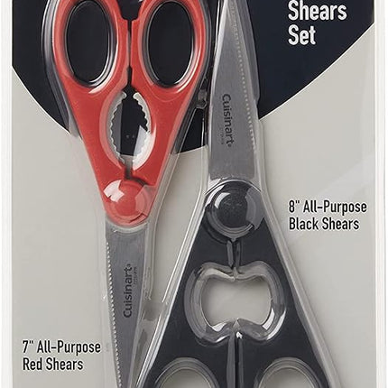Cuisinart C77-2PSHR8B7R Classic Shears 2-Piece Set, 8" Black and 7" Red