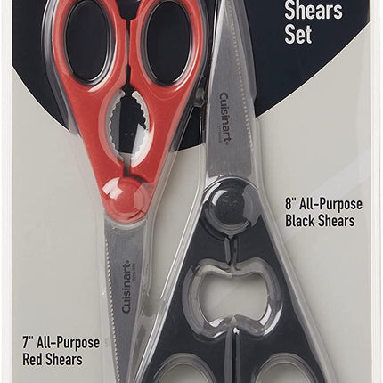 Cuisinart C77-2PSHR8B7R Set de 2 Tijeras Clásicas, 8" Negras y 7" Rojas