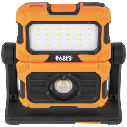 Klein Tools 56417 MODbox Rechargeable 3000-Lumen LED Work Light, Portable 2-in-1 Flood and Spot Light, 360-Degree Rotation, Compatible with MODbox Rail System