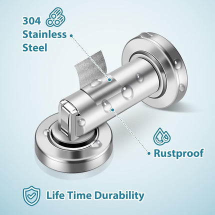 Door Stops 4 Pack, Magnetic Door Stoppers, Heavy Duty Magnetic Door Stop, Stainless Steel Door Catch, Holder Your Door, Modern Door Stopper Wall Floor Mount Door Holder, Brushed Nickel
