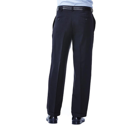 Haggar mensHD00219Eclo Stria Gab Expandable Waist Pleat Front Dress Pant Dress Pants - Black - 44W x 30L