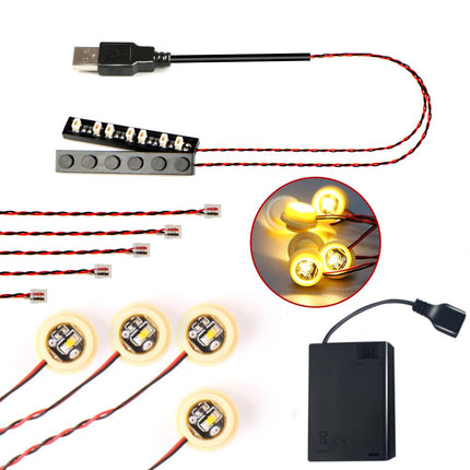 TEDDOO 14PCS LED Lights 1X1 Circular Dot Compatible with Lego Building City Model Set Block Accessories Lighting Kit Toys（Warm Colors）