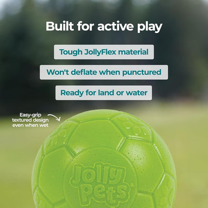 Jolly Pets Large Jolly Soccer Ball Floating-Bouncing Dog Toy; 8" Green Apple
