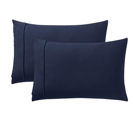 Flannel Pillowcases Standard Set of 2 - Ultra Soft Flannel Pillowcases Set Cozy & Breathable Pillow Cases Queen Size Set of 2 - Heavyweight & Durable, Standard/Queen, Navy Blue