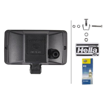 HELLA 1NB 005 860-221 Halogen-Front Fog Light - Comet 450-12V - rectangular - mounting - Yellow diffusing lens - Lens Colour: Yellow - right/left