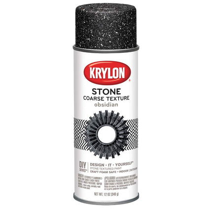Krylon K18212 Make It Stone! Textured Aerosol Spray Paint, 12-Ounce, Obsidian
