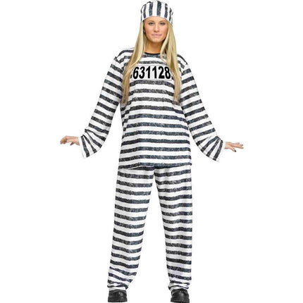 Fun World Women's Jailhouse Honey, White, Std. Siz