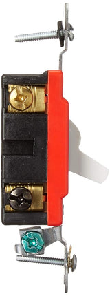 Leviton Toggle Double-Pole AC Quiet Switch, Extra Heavy Duty Grade, 1222-2W, White