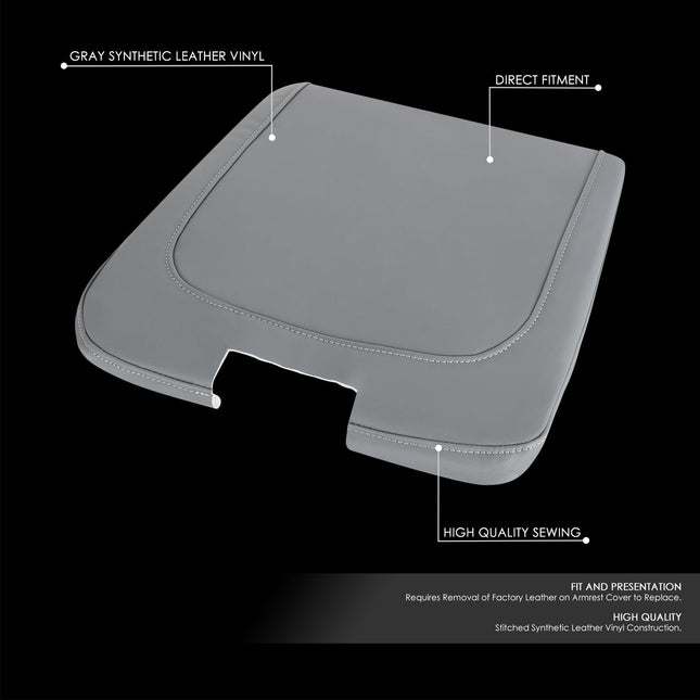 Cache-couvercle de console centrale DNA MOTORING compatible avec Ram 1500/2500/3500 (2013-2018), gris, GECS-013
