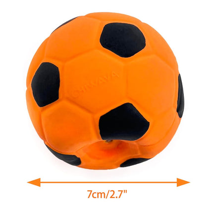 Chiwava 3PCS 2.7'' Squeak Latex Dog Toy Football Chew Fetch Throw Ball for Medium Dogs Interactive Play