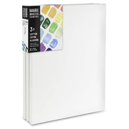 Liquitex BASICS Canvas, 3 pack, 18" x 24"