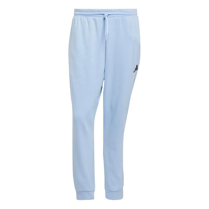 adidas Men's Essentials FeelCozy Fleece Pants, Glow Blue/Black, Large
