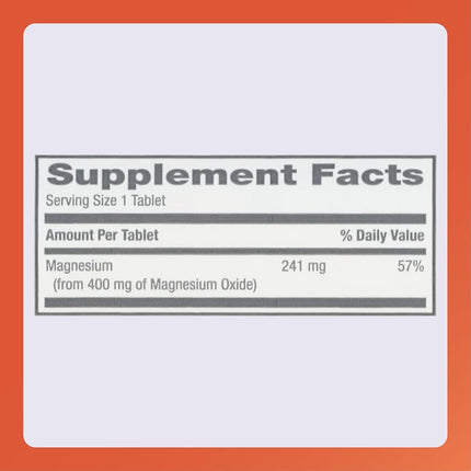 Rugby Magnesium Oxide 400mg Dietary Supplement - 120 Tablets