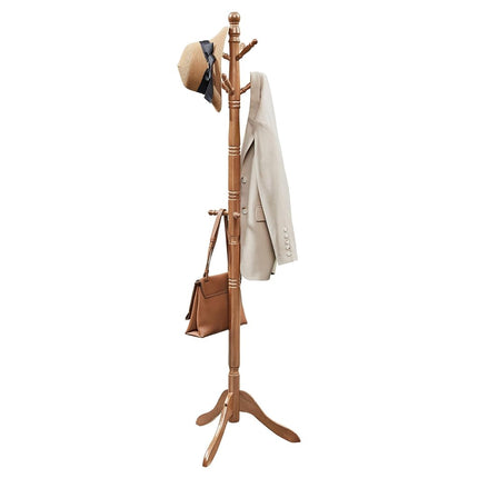 VASAGLE Wooden Coat Rack with Hooks, Traditional D