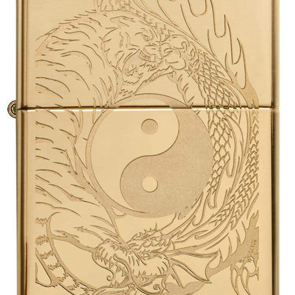 Zippo Ying Yang High Polished Lighter, Brass, One Size