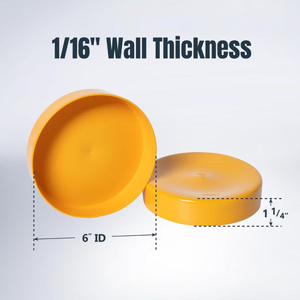 Bouchon d'extrémité POWERTEC de 6 po de diamètre intérieur pour tuyaux de 6 po de diamètre extérieur, couvercle de tuyau en plastique pour systèmes de dépoussiérage de menuiserie, paquet de 2 (70453-P2)