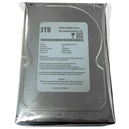 Disco duro de escritorio WL de 3 TB 7200 RPM 64 MB de caché SATA 6.0 Gb/s de 3,5" (para servidor, RAID, NAS, DVR, PC de escritorio) con 1 año de garantía