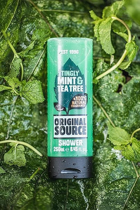 Original Source Mint and Tea Tree Shower Gel, 100 Percent Natural Fragrance, Vegan, Cruelty Free, Paraben Free, Bulk Buy, Pack of 6 x 250 ml