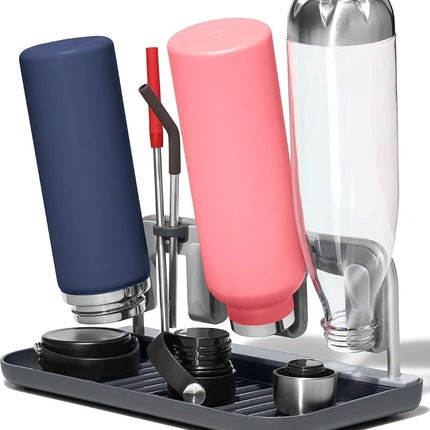 OXO Good Grips Aluminium Frame Bottle Drying Rack, Cool Grey