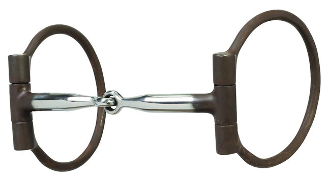 Weaver Leather 25-1905 All Purpose Offset Dee Bit with 5" Sweet Iron Snaffle Mouth & Copper Inlay, Antiqued