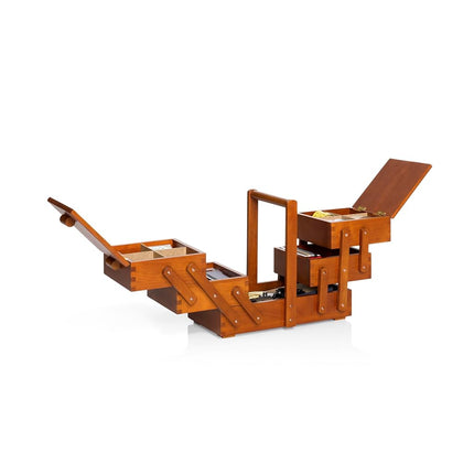 Prym Dark Wood Sewing Box Medium Brown 612549