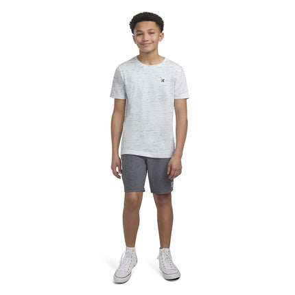 T-shirt Hurley pour garçon, doux et basique, Cloud Slub, noir/blanc, petite taille