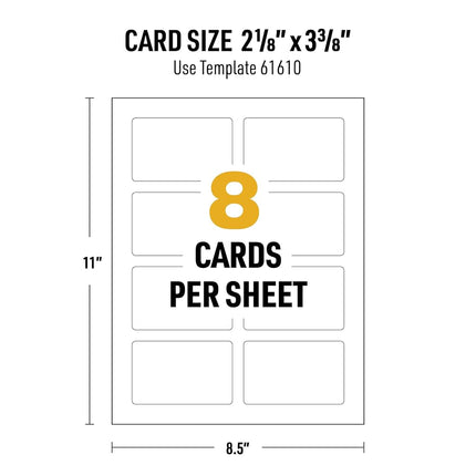 Avery Durable ID Cards, Laser Printable on Both Sides, Blank White, 80 Total, 2.125" x 3.375" (61610)