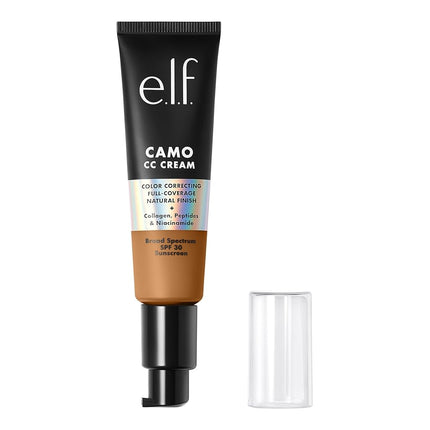 e.l.f. Camo CC Cream, Color Correcting Medium-To-Full Coverage Foundation with SPF 30, Tan 400 W, 1.05 Oz (30g)