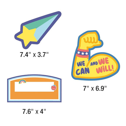 Carson Dellosa Pre-Punched We Stick Together 45-Piece Our Work is Amazing Bulletin Board Set, Student Work Display Headers, Shooting Stars, Motivational Cutouts for Bulletin Board and More