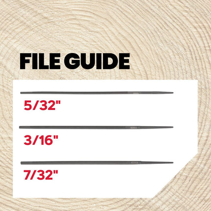 Oregon Universal Chainsaw Field 7pc Sharpening Kit - Includes 5/32-Inch, 3/16-Inch, and 7/32-Inch Round Files, 6-Inch Flat File, Handle, Filing Guide, and Travel Pouch (617067)