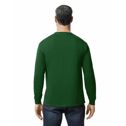 GILDAN Men's Heavy Cotton Long Sleeve T-shirt, Style G5400, 2-pack T Shirt, Forest Green, M UK