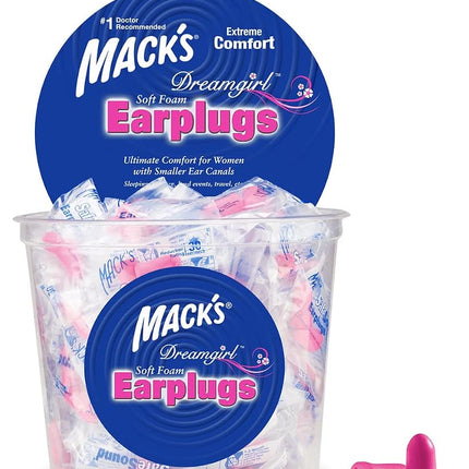 Mack's Dreamgirl Soft Foam Earplugs, 100 Pair, Pin
