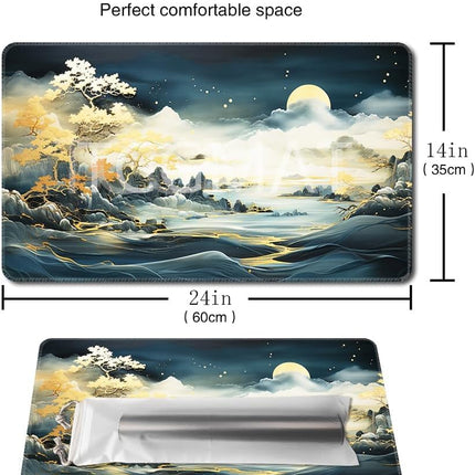 MTG Playmat Size 24x14in Free Storage Bags Non-Slip Backing, Ideal for Card Game Enthusiasts TCG Playmat Mouse Pad,Shadow Dragon (Autumn Dream-No Deck)