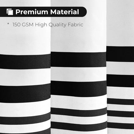 Seasonwood Cortina de ducha larga, tela blanca y negra con borlas, cortinas de ducha modernas estilo casa de campo para baño, impermeable, duradera, 72 pulgadas de ancho x 78 pulgadas de largo