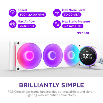 NZXT Kraken Elite 360 RGB - 360mm AIO CPU Cooler, LCD - White