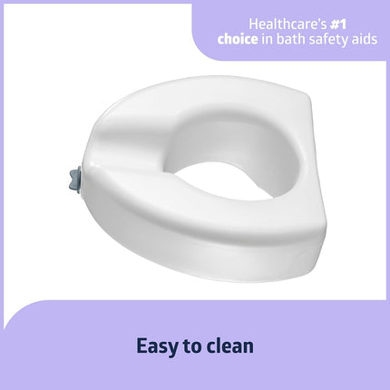 Medline 5" Standard Raised Toilet Seat with Lock and No Arms - A Medical Seat Riser for Seniors, Adults and Elderly or Post-Surgery Recovery, 1 Ct.