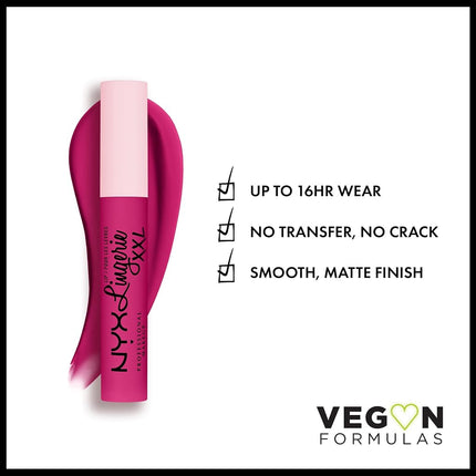 NYX Professional Makeup Lip Lingerie XXL, Long Lasting Matte Liquid Lipstick, Vegan Formula*, Pink Hit