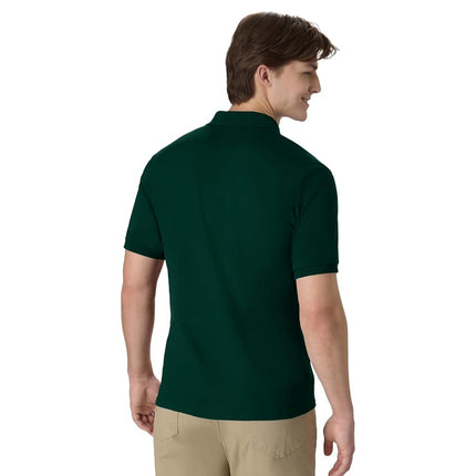 Hanes Men's Short Sleeve Jersey Pocket Polo, Deep Forest, 3X-Large (Pack of 2)