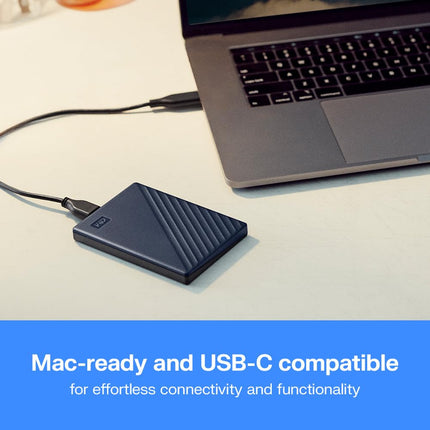 WD 5TB My Passport for Mac portable external storage, USB 3.0, Mac Compatible external hard drive, software for device management, backup and password protection, Time Machine Ready, Midnight Blue