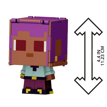 Mattel Minecraft Flippin’ Figs 2-Pack, 2 Action Figures in 3.75-inch Scale with Large Heads & 2-in-1 Fidget Play, Efe / Sailboat & Dolphin / Treasure Chest, JCY31
