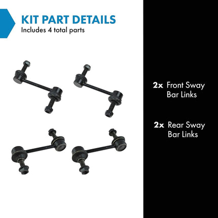 TRQ Front & Rear Sway Bar Stabilizer Link Set