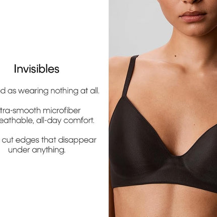 Calvin Klein Women's Invisibles Comfort Lightly Lined Seamless Wireless Triangle Bralette Bra, Opaque, Bare, XS