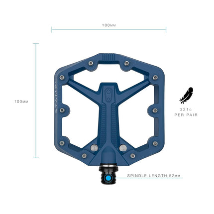 Crankbrothers Stamp 1 Version 2 MTB Pedal, Small Navy